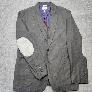 Jos A Bank 1905 Brrr Comfort 2-Button Wool Blazer Mens Large Gray Harris Tweed